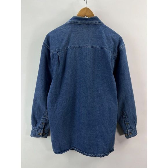 Schmidt Work Wear Sz M Jean Jacket Lined Button Up Zip - Picture 6 of 12